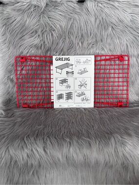IKEA GREJIG Red Wire Shelf / Shoe Rack • Stackable Storage • NWT